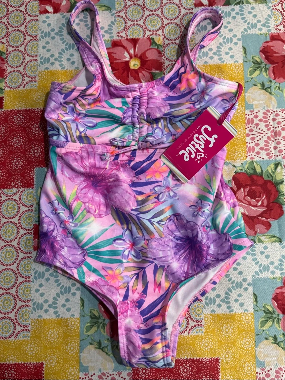3 Girls size 8 medium bathing suits NWT 2 wonder nation and Justice